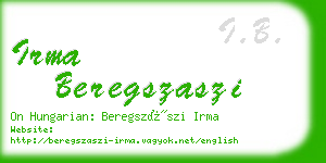 irma beregszaszi business card